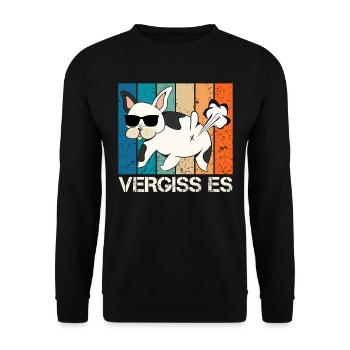 Lustig Bulldogge VERGISS ES Französische Bulldogge - Unisex Pullover - Schwarz - Vorne - Alina (178cm) & Michal (187cm)