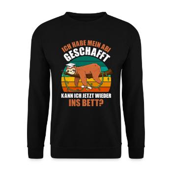 Abiturient Habe Mein Abi Geschafft Abschluss - Unisex Pullover - Schwarz - Vorne - Alina (178cm) & Michal (187cm)