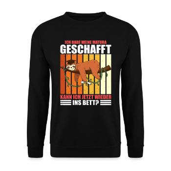 Maturant Habe meine Matura Geschafft Abschluss - Unisex Pullover - Schwarz - Vorne - Alina (178cm) & Michal (187cm)
