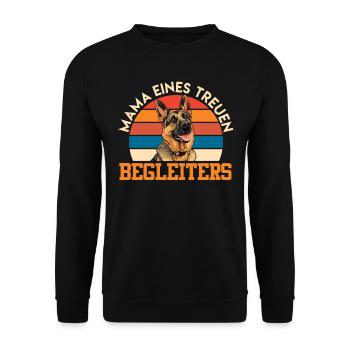 Mama eines Treuen Begleiters Schäferhund Besitzer - Unisex Pullover - Schwarz - Vorne - Alina (178cm) & Michal (187cm)