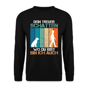 Labrador Besitzer DEIN TREUER SCHATTEN Labrador - Unisex Pullover - Schwarz - Vorne - Alina (178cm) & Michal (187cm)