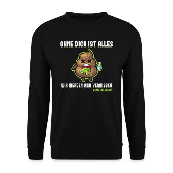 Abschied Kollege Ohne Dich ist alles Scheiße - Unisex Pullover - Schwarz - Vorne - Alina (178cm) & Michal (187cm)
