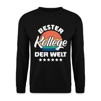 Arbeitskollege Bester Kollege der Welt Abschied - Unisex Pullover - Schwarz - Vorne - Alina (178cm) & Michal (187cm)
