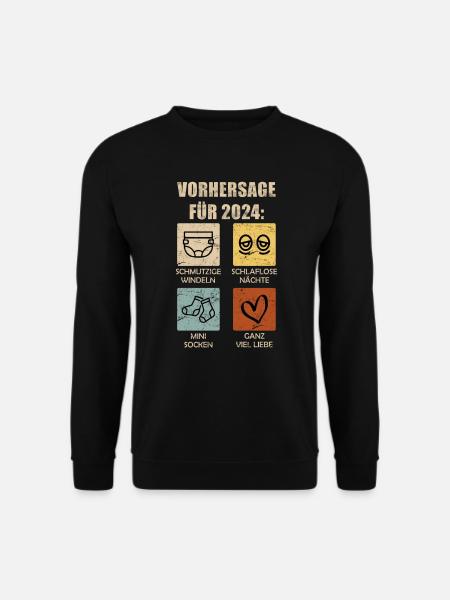 Werdende Eltern 2024 Vorhersage 2024 - Unisex Pullover - Schwarz