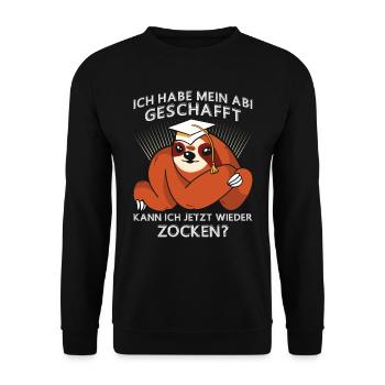 Abiturient Habe Mein Abitur Geschafft Lustiges - Unisex Pullover - Schwarz - Vorne - Alina (178cm) & Michal (187cm)