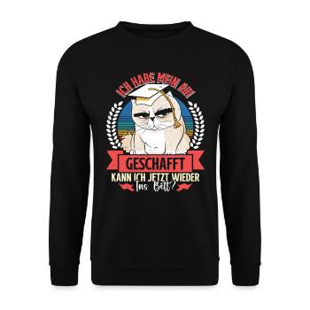 Abiturient Habe Mein Abi Geschafft Abschluss - Unisex Pullover - Schwarz - Vorne - Alina (178cm) & Michal (187cm)