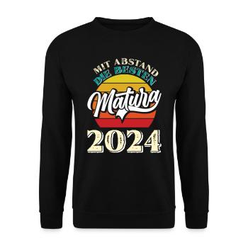 MATURA 2024 Mit Abstand die Besten Maturant - Unisex Pullover - Schwarz - Vorne - Alina (178cm) & Michal (187cm)