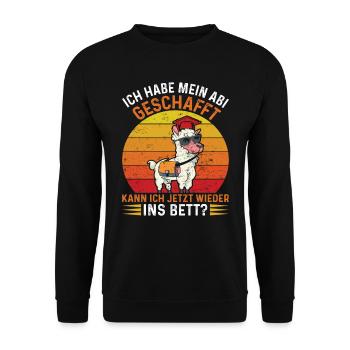 Abiturient Habe Mein Abi Geschafft Abschluss - Unisex Pullover - Schwarz - Vorne - Alina (178cm) & Michal (187cm)