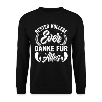 BESTER KOLLEGE EVER Danke für Alles Kollegen - Unisex Pullover - Schwarz - Vorne - Alina (178cm) & Michal (187cm)