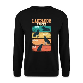 Labrador Tricks Sture Labrador Hunde Labrador - Unisex Pullover - Schwarz - Vorne - Alina (178cm) & Michal (187cm)