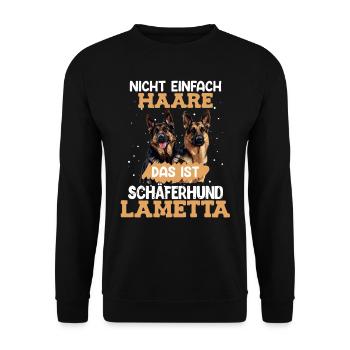 Schäferhund Besitzerin NICHT HAARE SCHÄFERHUND - Unisex Pullover - Schwarz - Vorne - Alina (178cm) & Michal (187cm)