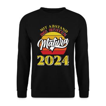 MATURA 2024 Mit Abstand die Besten Maturant - Unisex Pullover - Schwarz - Vorne - Alina (178cm) & Michal (187cm)