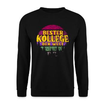 Bester Kollege der Welt Abschiedsparty Kollege - Unisex Pullover - Schwarz - Vorne - Alina (178cm) & Michal (187cm)