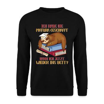 Maturanten Habe die Matura Geschafft Lustiges - Unisex Pullover - Schwarz - Vorne - Alina (178cm) & Michal (187cm)
