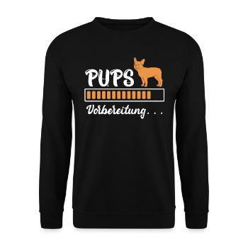 Französische Bulldogge PUPS Vorbereitung Lustiges - Unisex Pullover - Schwarz - Vorne - Alina (178cm) & Michal (187cm)
