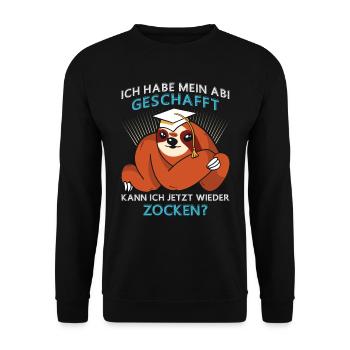 Abiturient Habe Mein Abitur Geschafft Lustiges - Unisex Pullover - Schwarz - Vorne - Alina (178cm) & Michal (187cm)