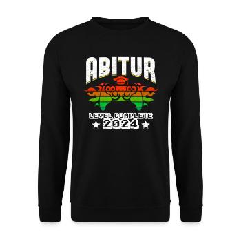 Abitur 2024 ABI Schulabschluss Abiturienten - Unisex Pullover - Schwarz - Vorne - Alina (178cm) & Michal (187cm)