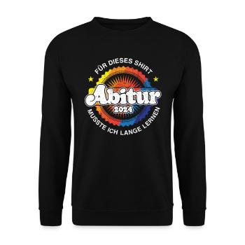 Abitur 2024 ABI Schulabschluss Abiturienten - Unisex Pullover - Schwarz - Vorne - Alina (178cm) & Michal (187cm)