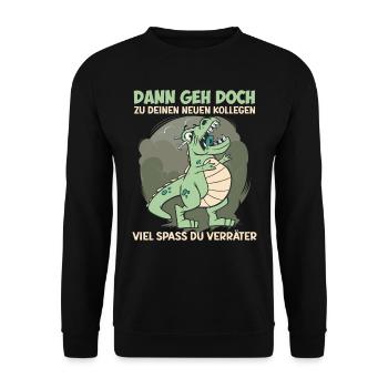 Kündigung Kollege Dann Geh Doch Abschied - Unisex Pullover - Schwarz - Vorne - Alina (178cm) & Michal (187cm)