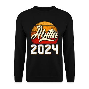 Abitur 2024 Abschluss Abiturient Abi Abiturienten - Unisex Pullover - Schwarz - Vorne - Alina (178cm) & Michal (187cm)