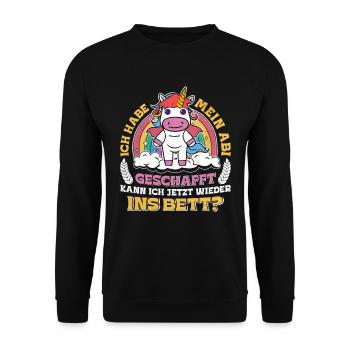 Abiturient Habe Mein Abi Geschafft Abschluss - Unisex Pullover - Schwarz - Vorne - Alina (178cm) & Michal (187cm)