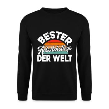 Bürokollege BESTER Arbeitskollege der Welt - Unisex Pullover - Schwarz - Vorne - Alina (178cm) & Michal (187cm)