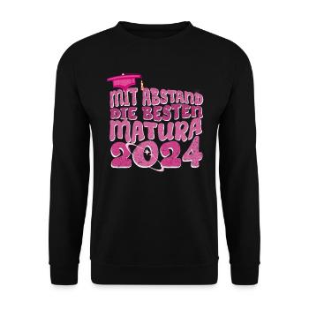 MATURA 2024 Mit Abstand die Besten Maturantin - Unisex Pullover - Schwarz - Vorne - Alina (178cm) & Michal (187cm)