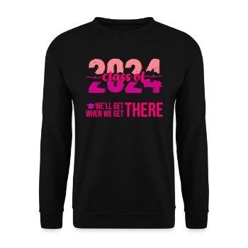 Abiturienten Class of 2024 We'll Get There - Unisex Pullover - Schwarz - Vorne - Alina (178cm) & Michal (187cm)