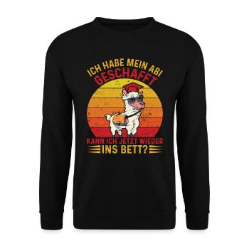 Abiturient Habe Mein Abi Geschafft Abschluss - Unisex Pullover - Schwarz - Vorne - Alina (178cm) & Michal (187cm)