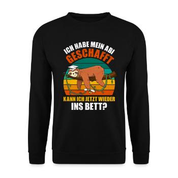 Abiturient Habe Mein Abi Geschafft Abschluss - Unisex Pullover - Schwarz - Vorne - Alina (178cm) & Michal (187cm)