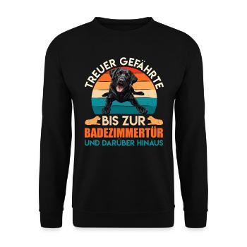 Labrador Liebhaber TREUER GEFÄHRTE Labrador - Unisex Pullover - Schwarz - Vorne - Alina (178cm) & Michal (187cm)