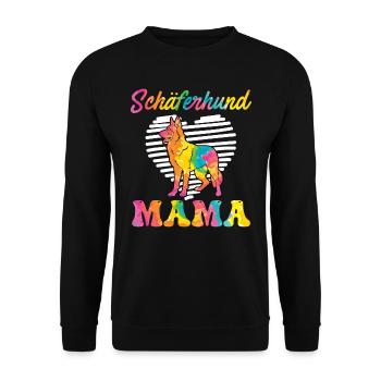 SCHÄFERHUND MAMA Deutscher Schäferhund Besitzerin - Unisex Pullover - Schwarz - Vorne - Alina (178cm) & Michal (187cm)