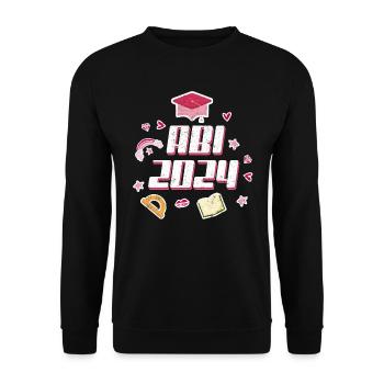 Abi 2024 Abitur Mädchen Abiturientin - Unisex Pullover - Schwarz - Vorne - Alina (178cm) & Michal (187cm)