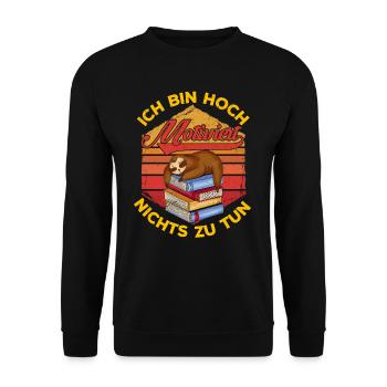 Lustiger Kollege Hochmotiviert Nichts zu Tun - Unisex Pullover - Schwarz - Vorne - Alina (178cm) & Michal (187cm)