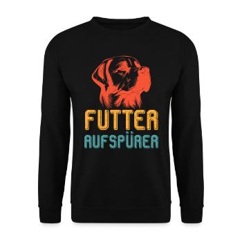 Labrador FUTTER AUFSPÜRER Lustiges Labrador - Unisex Pullover - Schwarz - Vorne - Alina (178cm) & Michal (187cm)