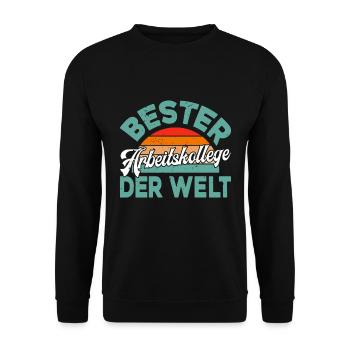 Bürokollege BESTER Arbeitskollege der Welt - Unisex Pullover - Schwarz - Vorne - Alina (178cm) & Michal (187cm)