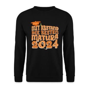 MATURA 2024 Mit Abstand die Besten Maturantin - Unisex Pullover - Schwarz - Vorne - Alina (178cm) & Michal (187cm)