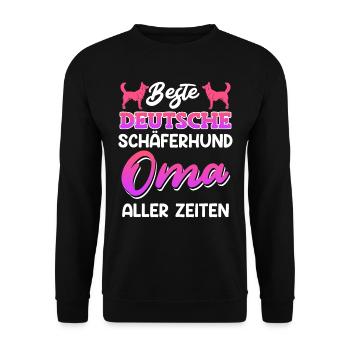 BEST GERMAN SHEPHERD GRANDMA EVER Schäferhund - Unisex Pullover - Schwarz - Vorne - Alina (178cm) & Michal (187cm)