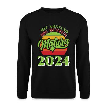 MATURA 2024 Mit Abstand die Besten Maturant - Unisex Pullover - Schwarz - Vorne - Alina (178cm) & Michal (187cm)