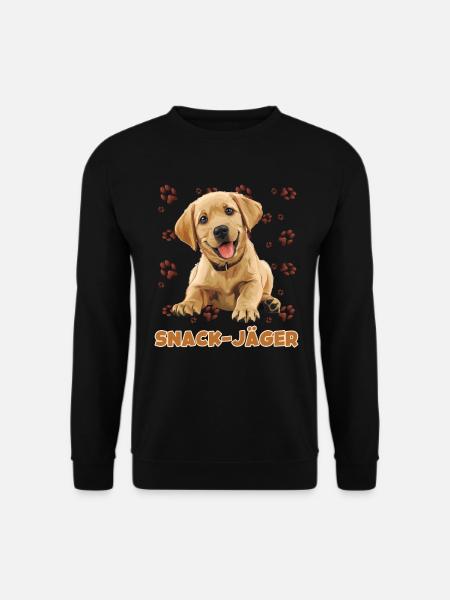 Labrador SNACK JÄGER Labrador Herrchen Lustiges - Unisex Pullover - Schwarz