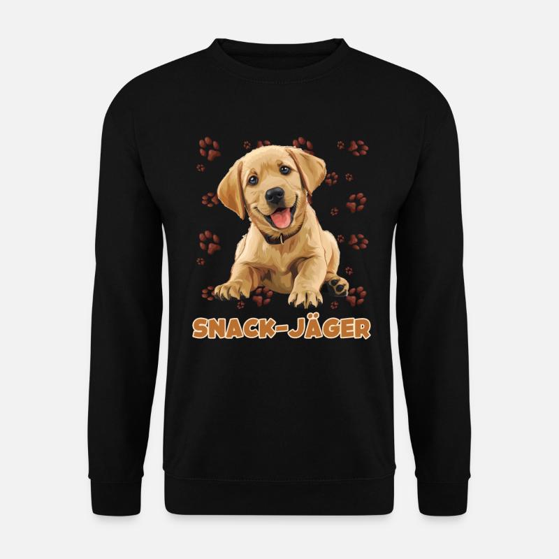 Labrador SNACK JÄGER Labrador Herrchen Lustiges - Unisex Pullover - Schwarz