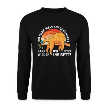 Abiturienten Abi Geschafft Abitur Lustiges - Unisex Pullover - Schwarz - Vorne - Alina (178cm) & Michal (187cm)