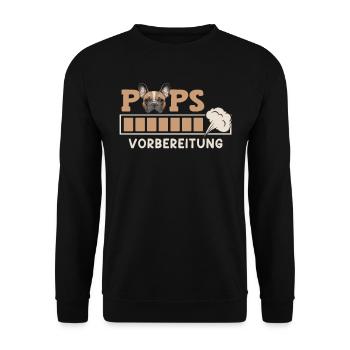 Französische Bulldogge PUPS Vorbereitung Lustiges - Unisex Pullover - Schwarz - Vorne - Alina (178cm) & Michal (187cm)