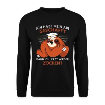 Abiturient Habe Mein Abitur Geschafft Lustiges - Unisex Pullover - Schwarz - Vorne - Alina (178cm) & Michal (187cm)