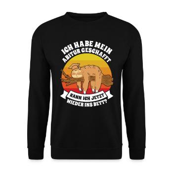 Abiturient Habe Mein Abitur Geschafft Lustiges - Unisex Pullover - Schwarz - Vorne - Alina (178cm) & Michal (187cm)