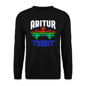 Abitur 2024 ABI Schulabschluss Abiturienten - Unisex Pullover - Schwarz - Vorne - Alina (178cm) & Michal (187cm)