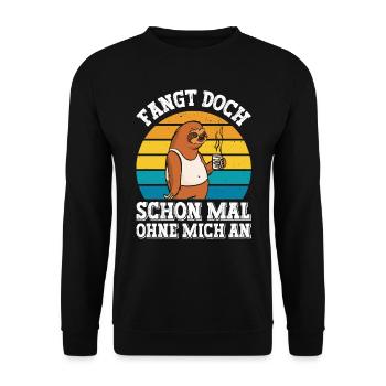 Mitarbeiter Faul Fangt Schon Mal Ohne Mich An - Unisex Pullover - Schwarz - Vorne - Alina (178cm) & Michal (187cm)