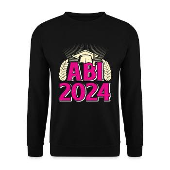 Abi 2024 Abitur Mädchen Abiturientin Frauen - Unisex Pullover - Schwarz - Vorne - Alina (178cm) & Michal (187cm)