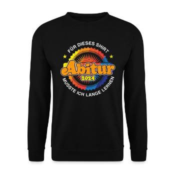 Abitur 2024 ABI Schulabschluss Abiturienten - Unisex Pullover - Schwarz - Vorne - Alina (178cm) & Michal (187cm)