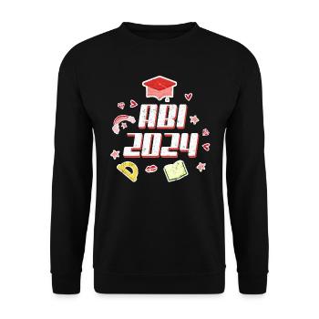 Abi 2024 Abitur Mädchen Abiturientin - Unisex Pullover - Schwarz - Vorne - Alina (178cm) & Michal (187cm)
